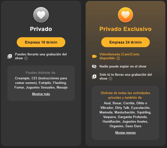 Show Porno Privado VS Privado exclusivo